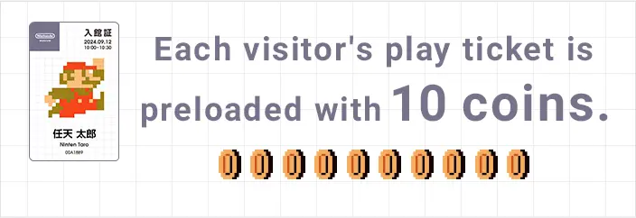 Each visitor's play ticket is preloaded with 10 coins.